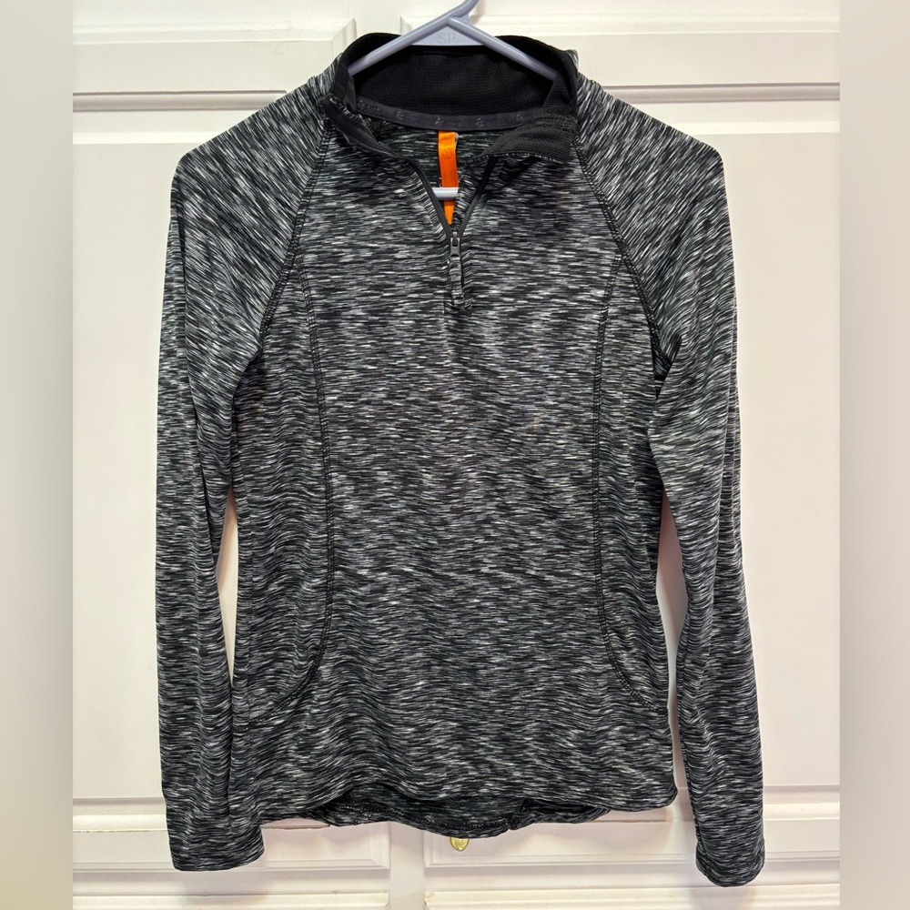 Zakti Black White Heather 1/4 Zip Up Long Sleeve Jacket Women’s Size 4
